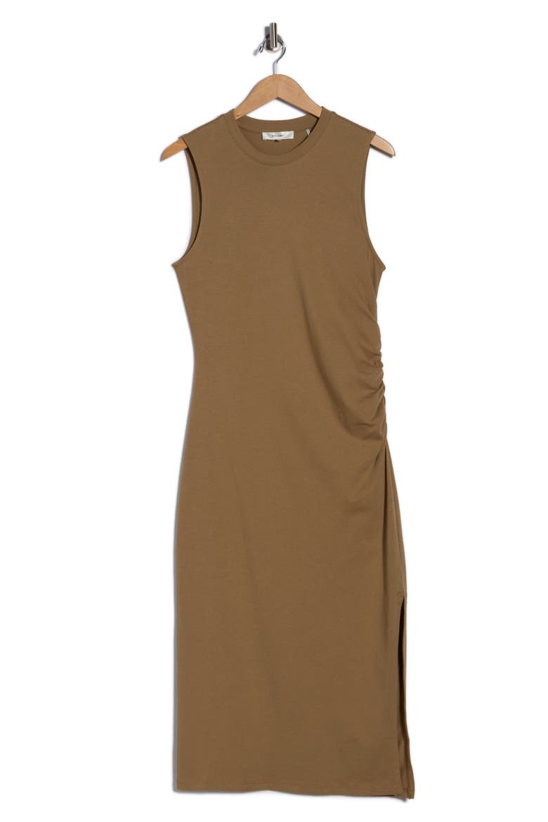 Cotton T-Shirt Dress, Alternate, color, KHAKI
