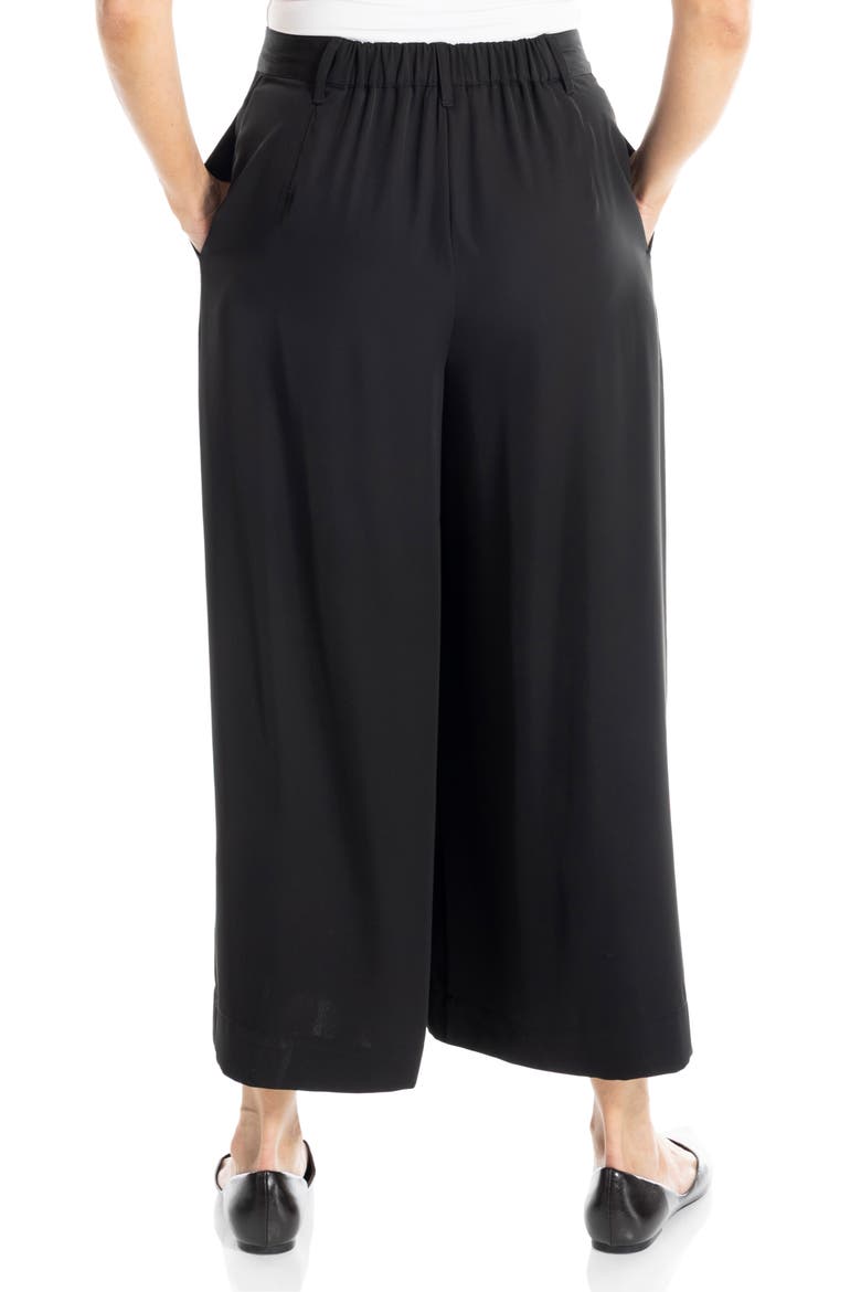 Pleated Wide Leg Culottes, Alternate, color, BLACK