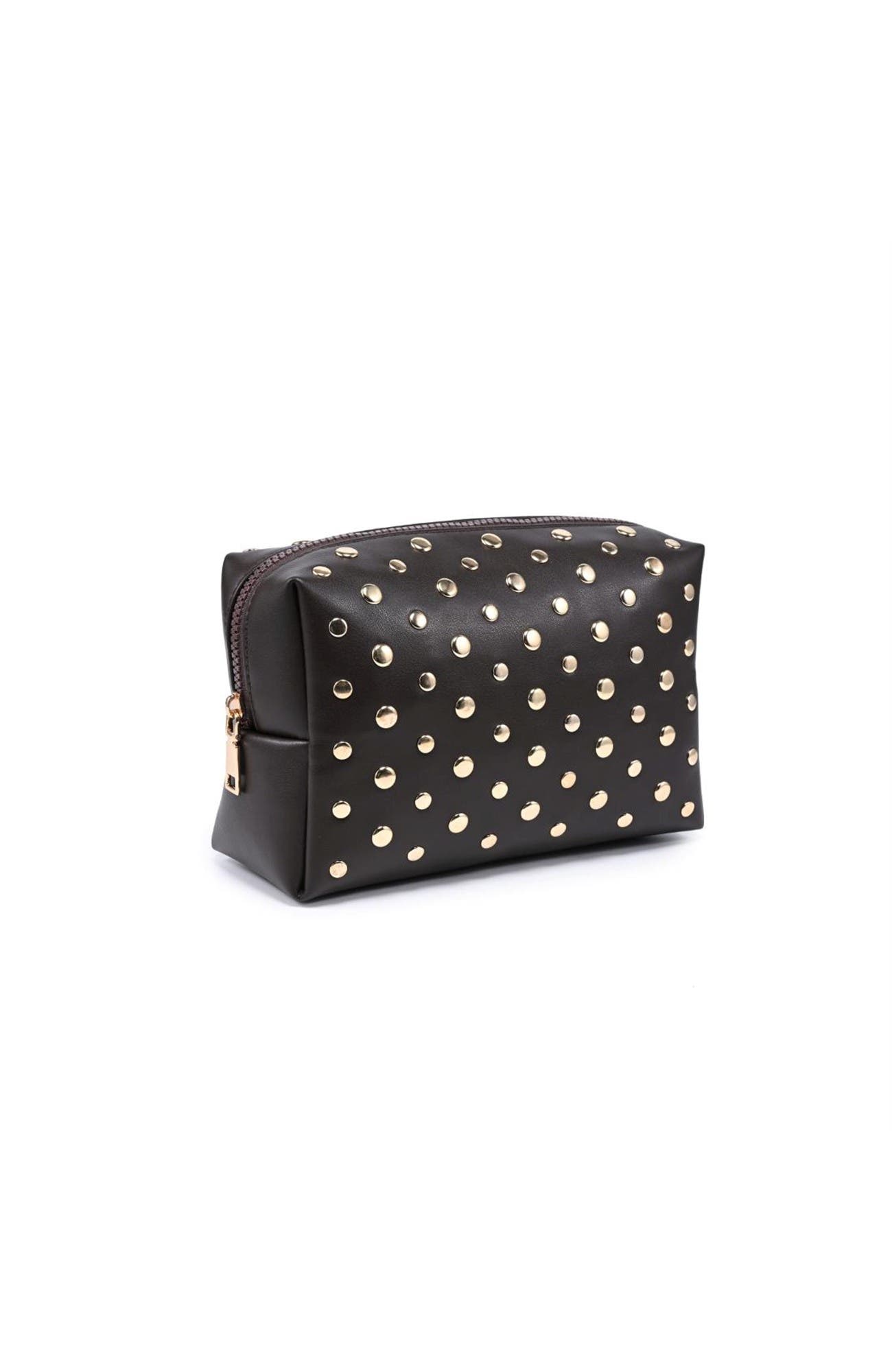 Stud Collective Cosmetic & Travel Organizer Pouch, Alternate, color, Espresso