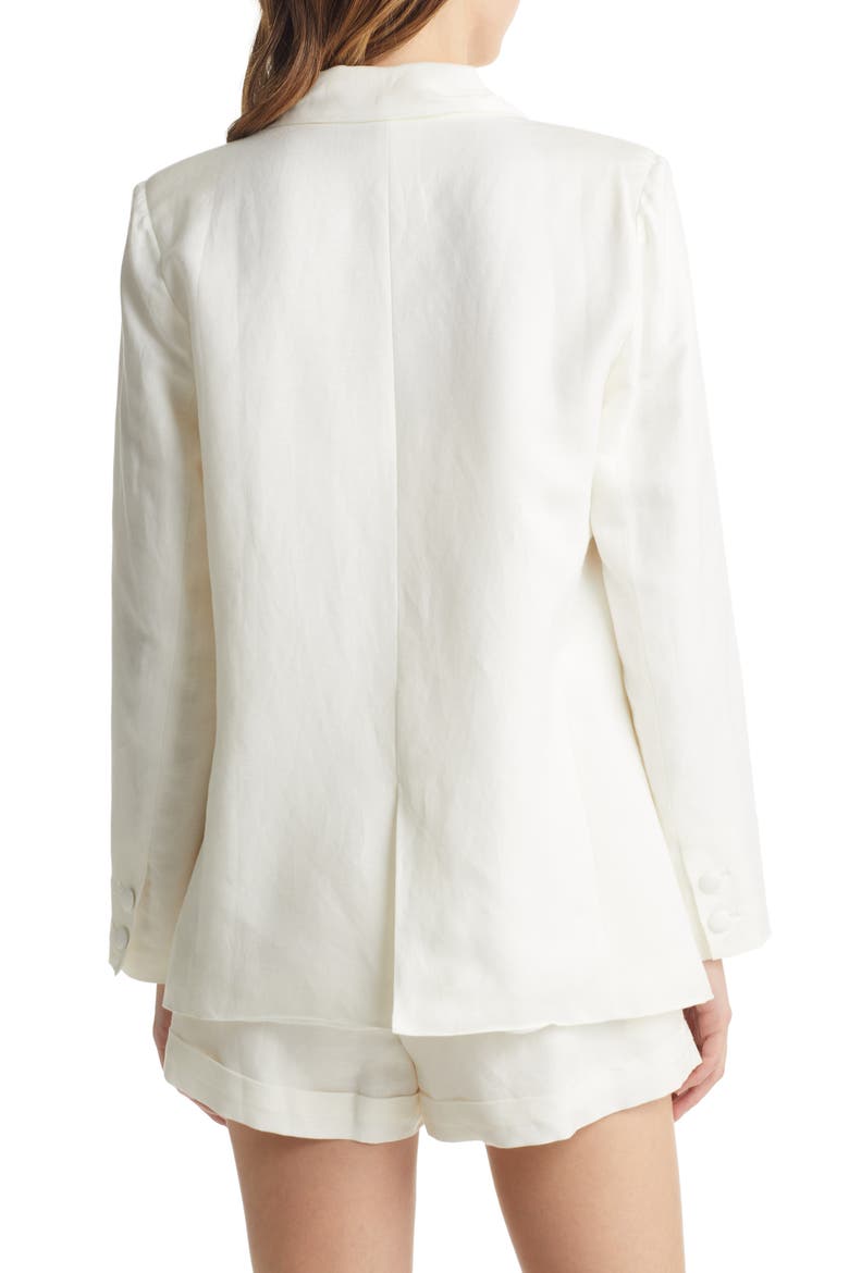 Linen Blend Blazer, Alternate, color, WHITE