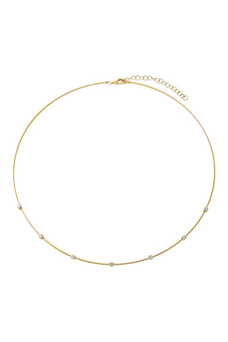Diamond Scattered Stones Wire Necklace 14K, Alternate, color, 14K Gold