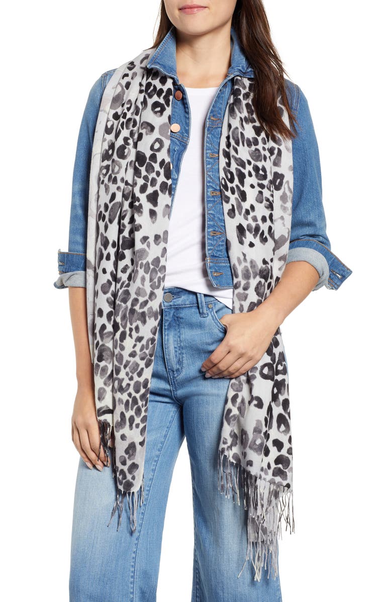 Nordstrom Tissue Print Wool & Cashmere Wrap Scarf, Main, color, 