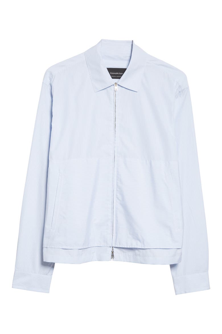 Trofeo Microstripe Comfort Fit Overshirt, Alternate, color, WHITE/ LIGHT BLUE