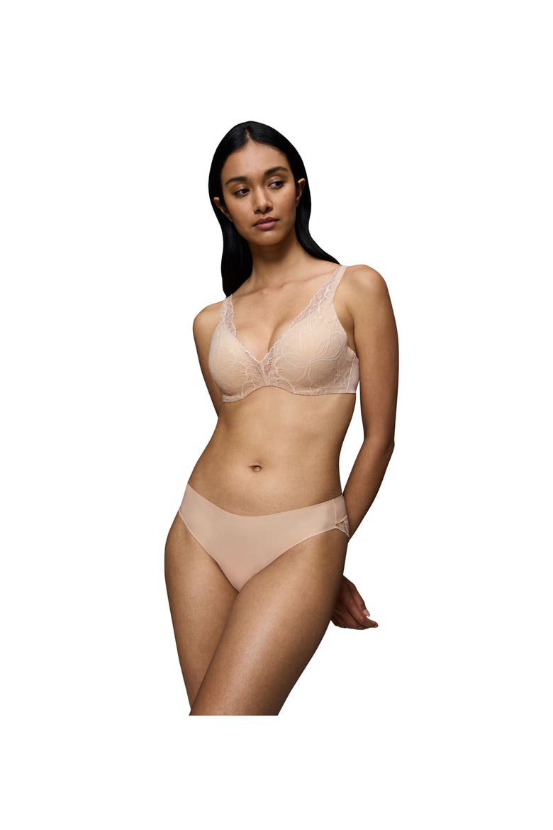 Body MakeUp Illusion Lace Demi Bra, Alternate, color, Nude Beige