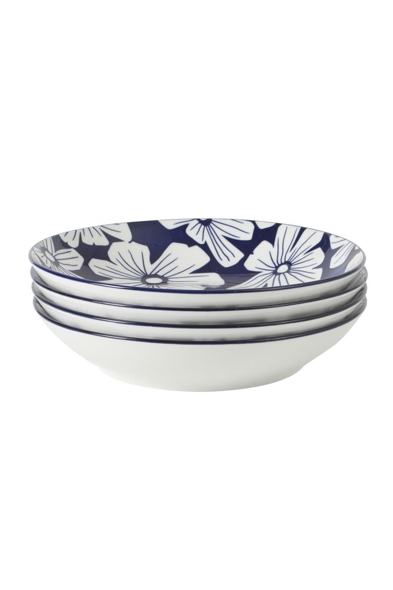 Heritage Sky Stoneware Pasta Bowl Set, Main, color, Blue/White
