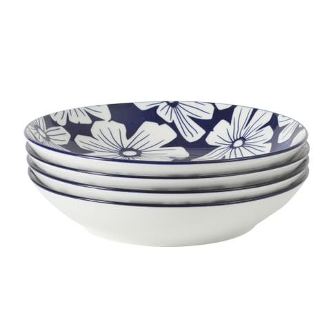 Heritage Sky Stoneware Pasta Bowl Set