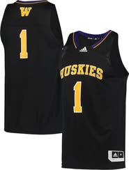 adidas Men's adidas #1 Black Washington Huskies Reverse Retro Jersey