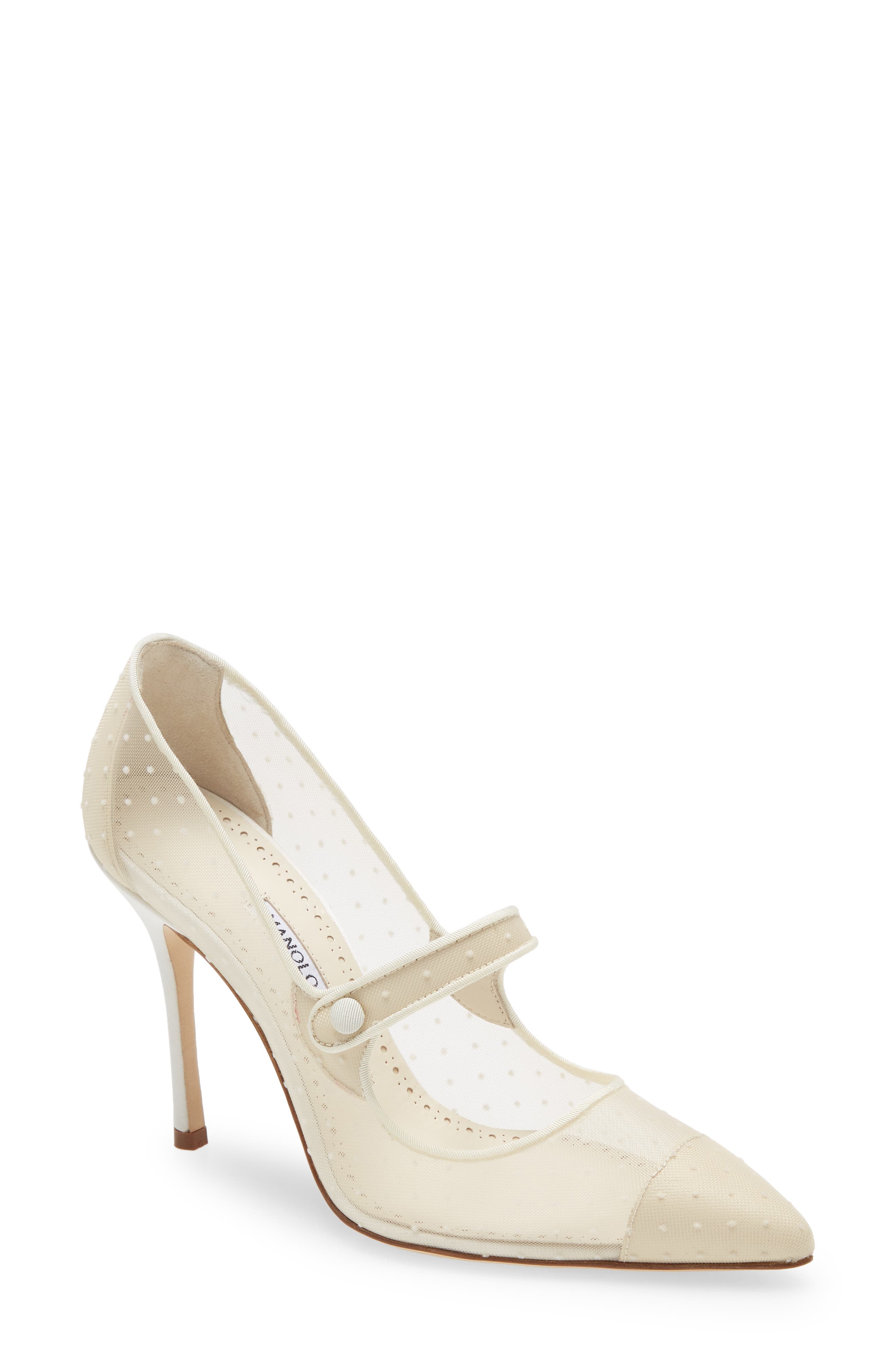 Manolo Blahnik Campari Pointed Toe Mary Jane Pump, Main, color, 