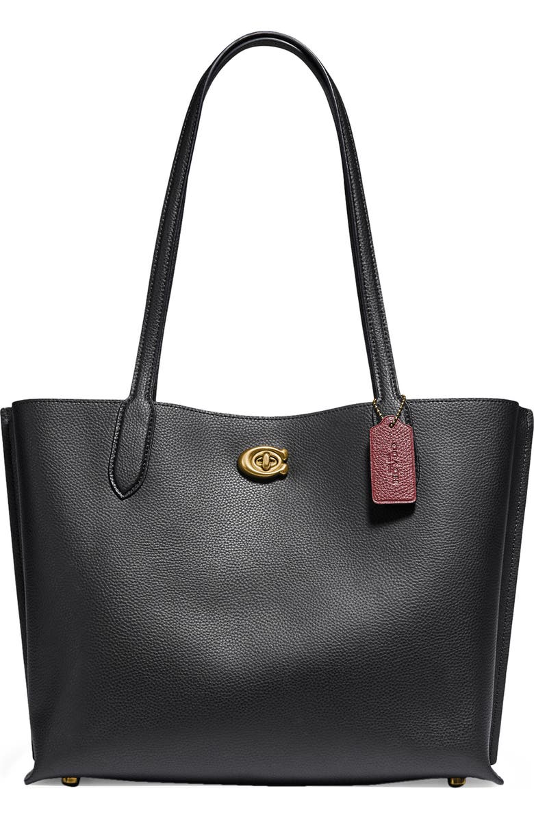 COACH Willow Leather Tote, Main, color,