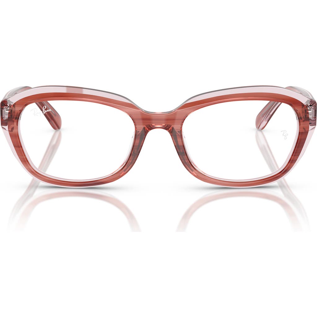 Shop Ray Ban Ray-ban Kids' 48mm Small Irregular Optical Glasses In Pink