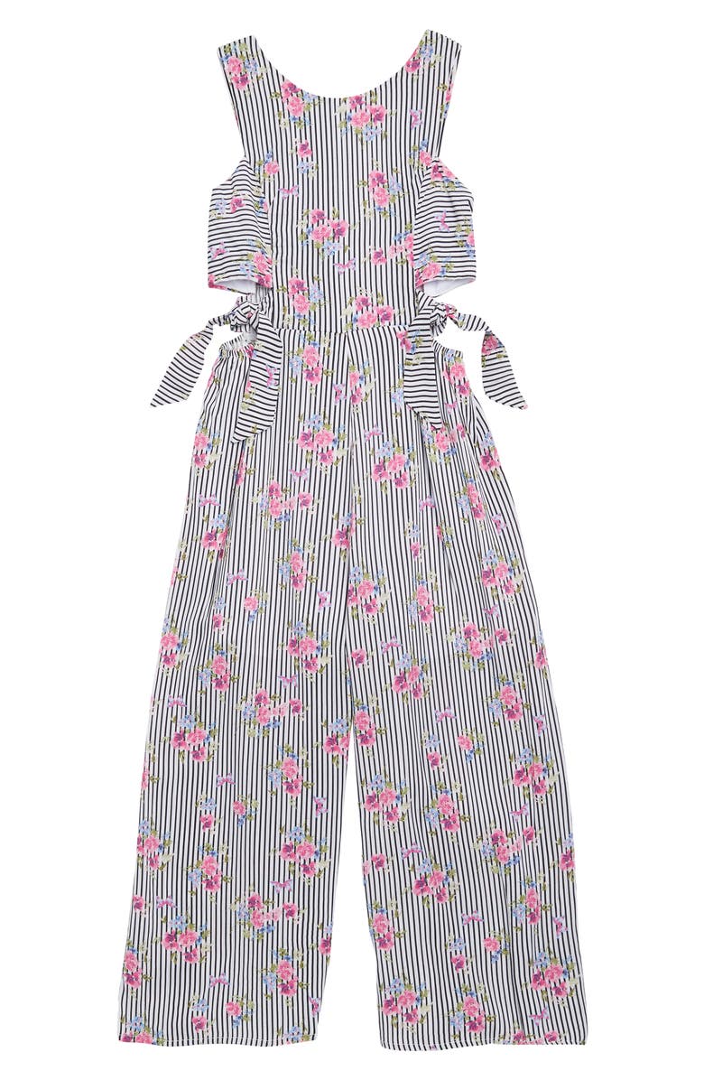 Ava & Yelly Kids' Stripe Wide Leg Jumpsuit, Main, color, 