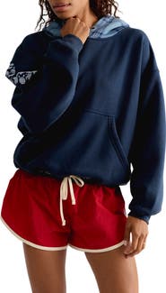 Free People Plaid Hood Pullover Hoodie