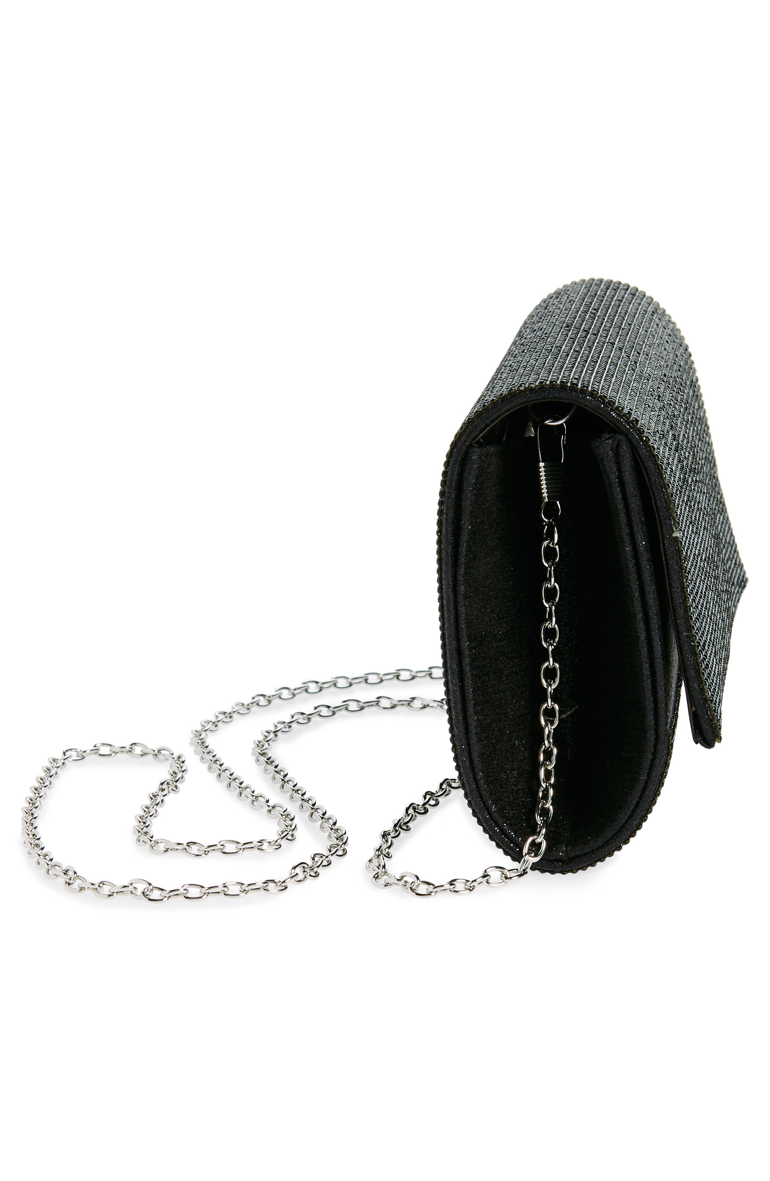 Jessica McClintock Alexis Rhinestone Crossbody Clutch, Alternate, color, Black