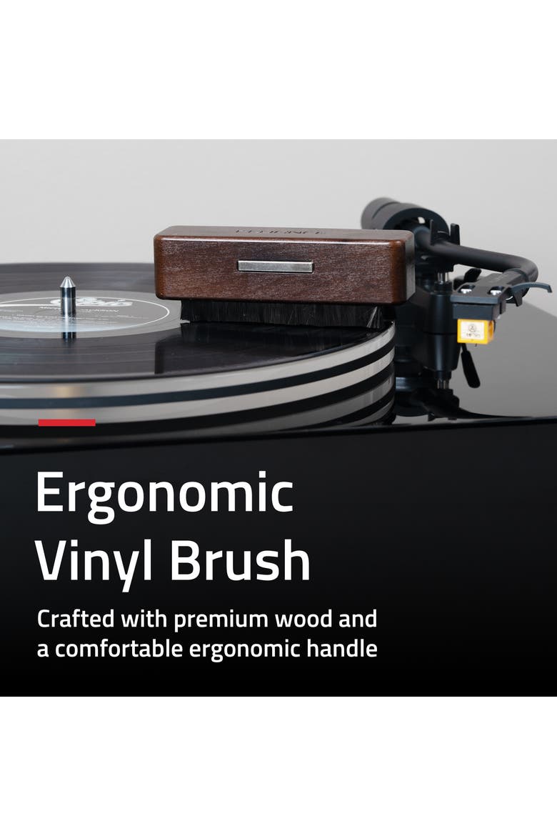 Vinyl Record Anti-Static Carbon Fiber Brush, Alternate, color, Natural Walnut