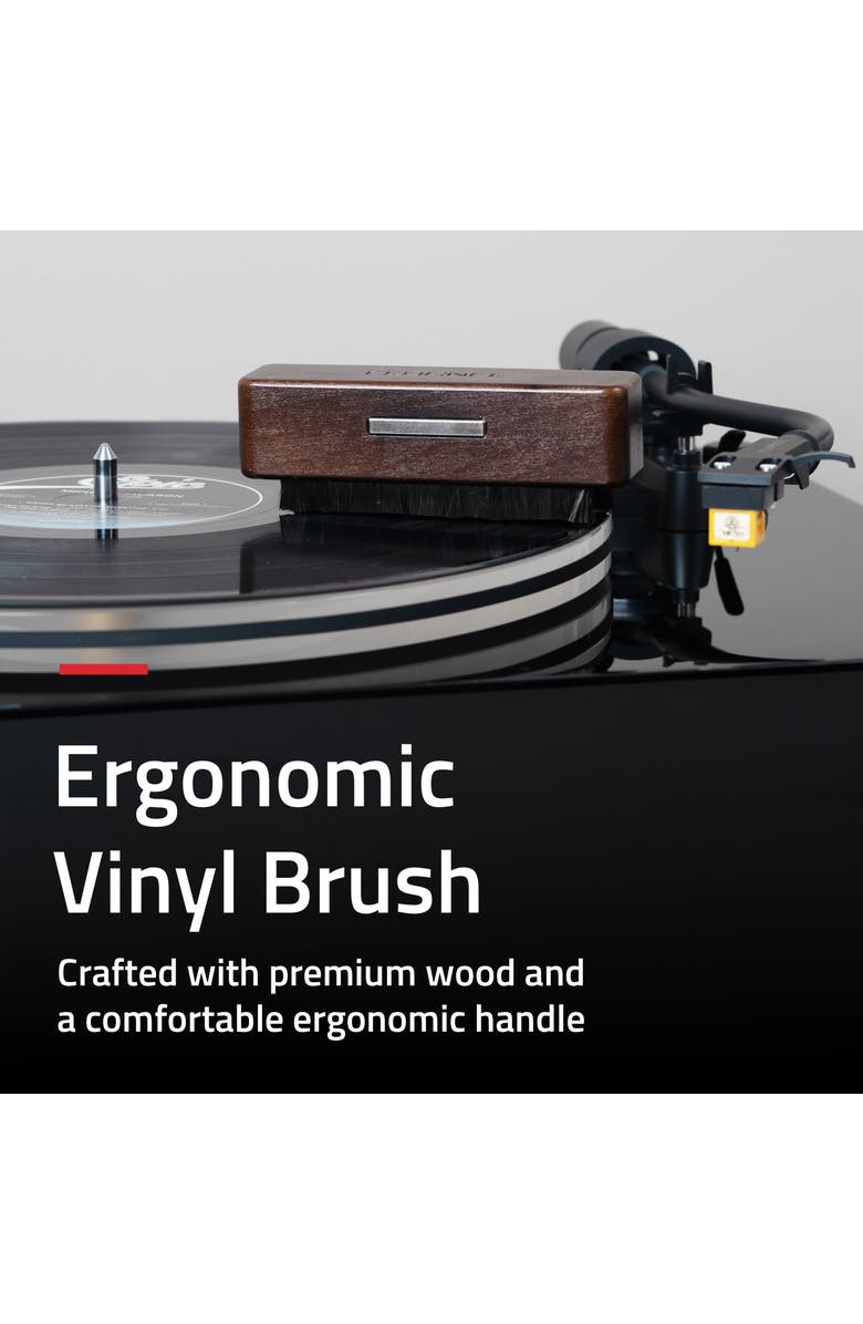 Fluance Vinyl Record Anti-Static Carbon Fiber Brush, Alternate, color, Natural Walnut