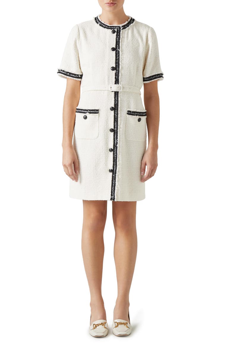 Charlie Tweed Dress, Main, color, IVORY