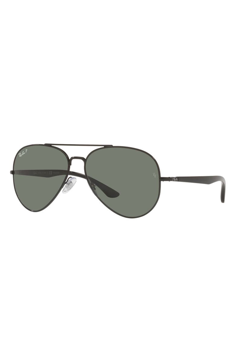 Ray-Ban 58mm Polarized Aviator Sunglasses, Alternate, color, 