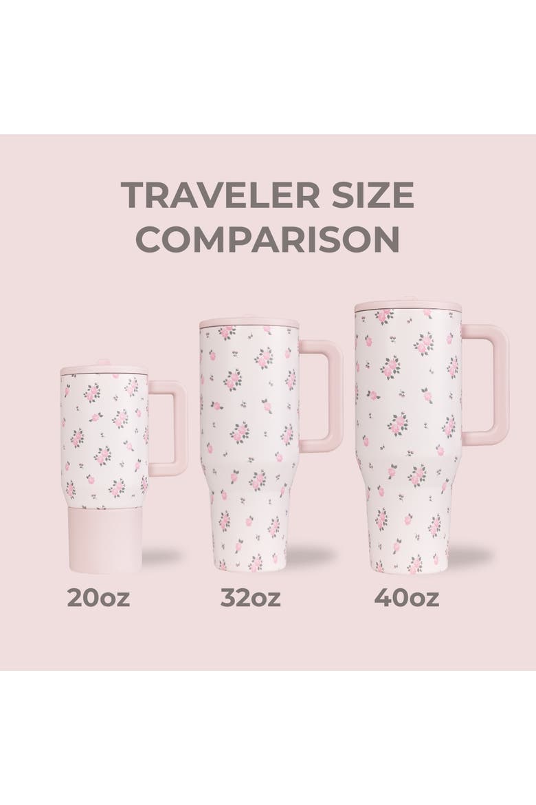 Traveler - Water Bottle with Handle & Flip Straw 32oz, Alternate, color, Wildrose