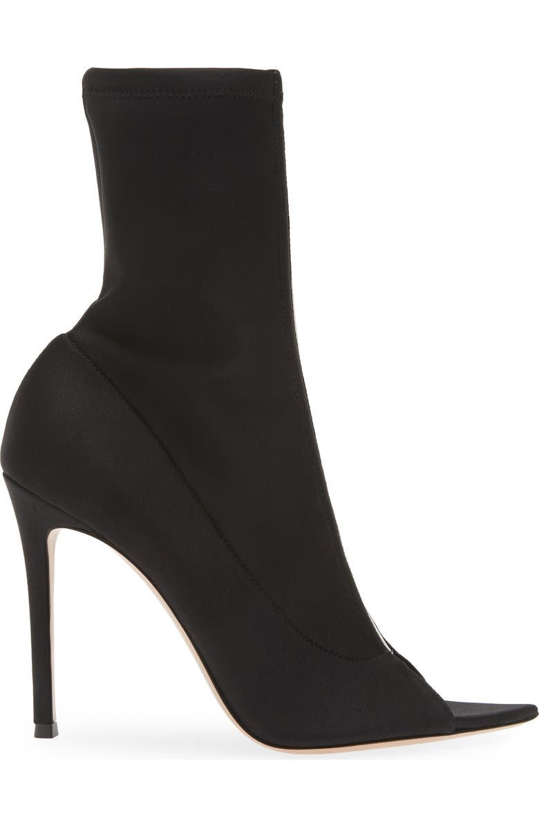 Gianvito Rossi Transparent Stripe Stretch Bootie, Alternate, color,