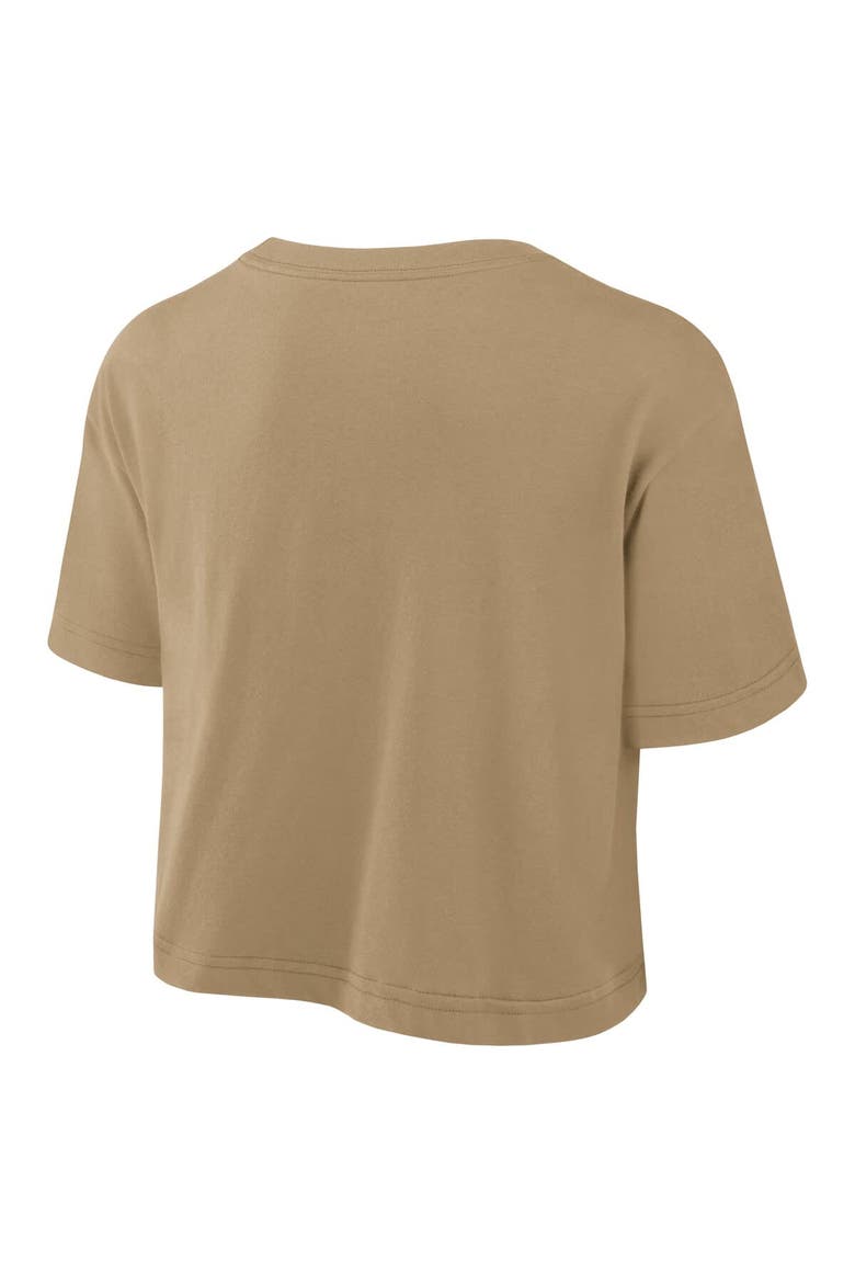 Women's Nike Tan LSU Tigers Power Pursuit Athletic Prep Arch Performance Cropped T-Shirt, Alternate, color, Tan