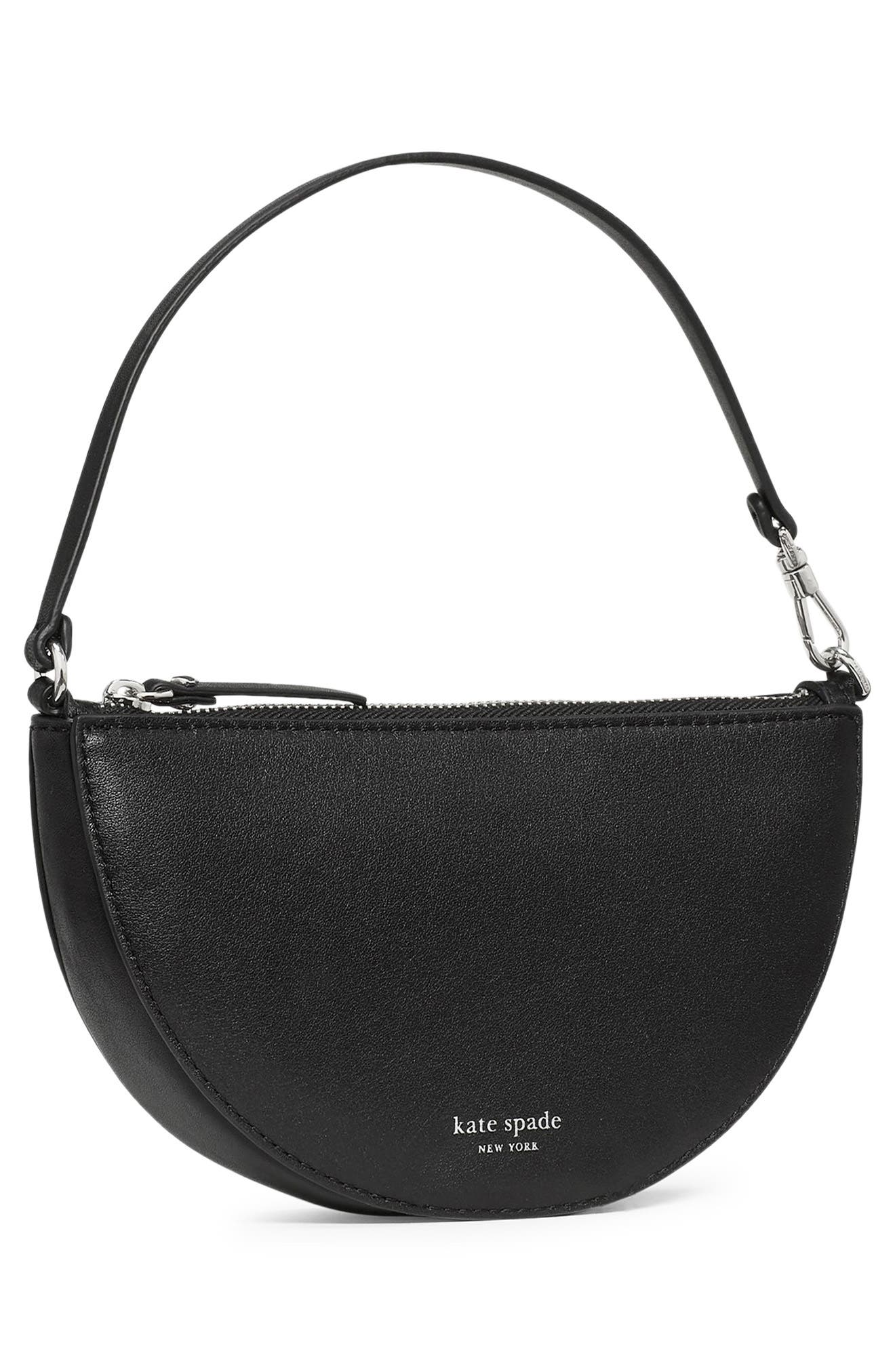 wink leather wristlet, Alternate, color, BLACK