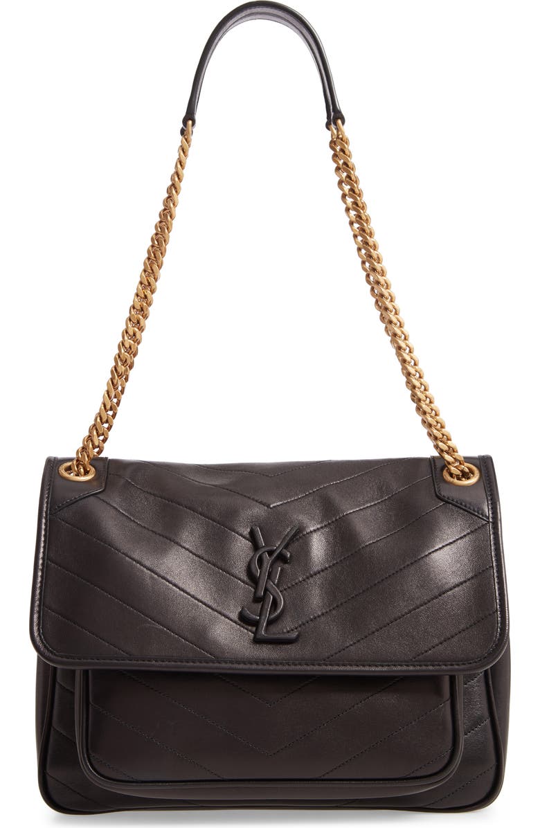 Saint Laurent Medium Niki Lambskin Leather Shoulder Bag, Main, color,