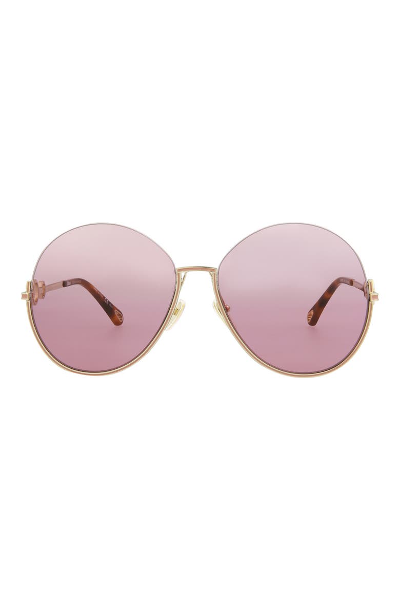 61mm Oversized Sunglasses, Main, color, GOLD GOLD PINK