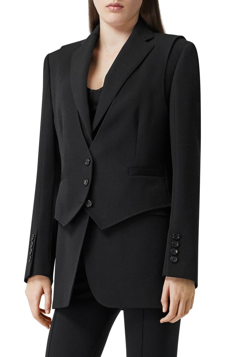 Burberry Titouan Double Layer Wool Blazer, Main, color, 