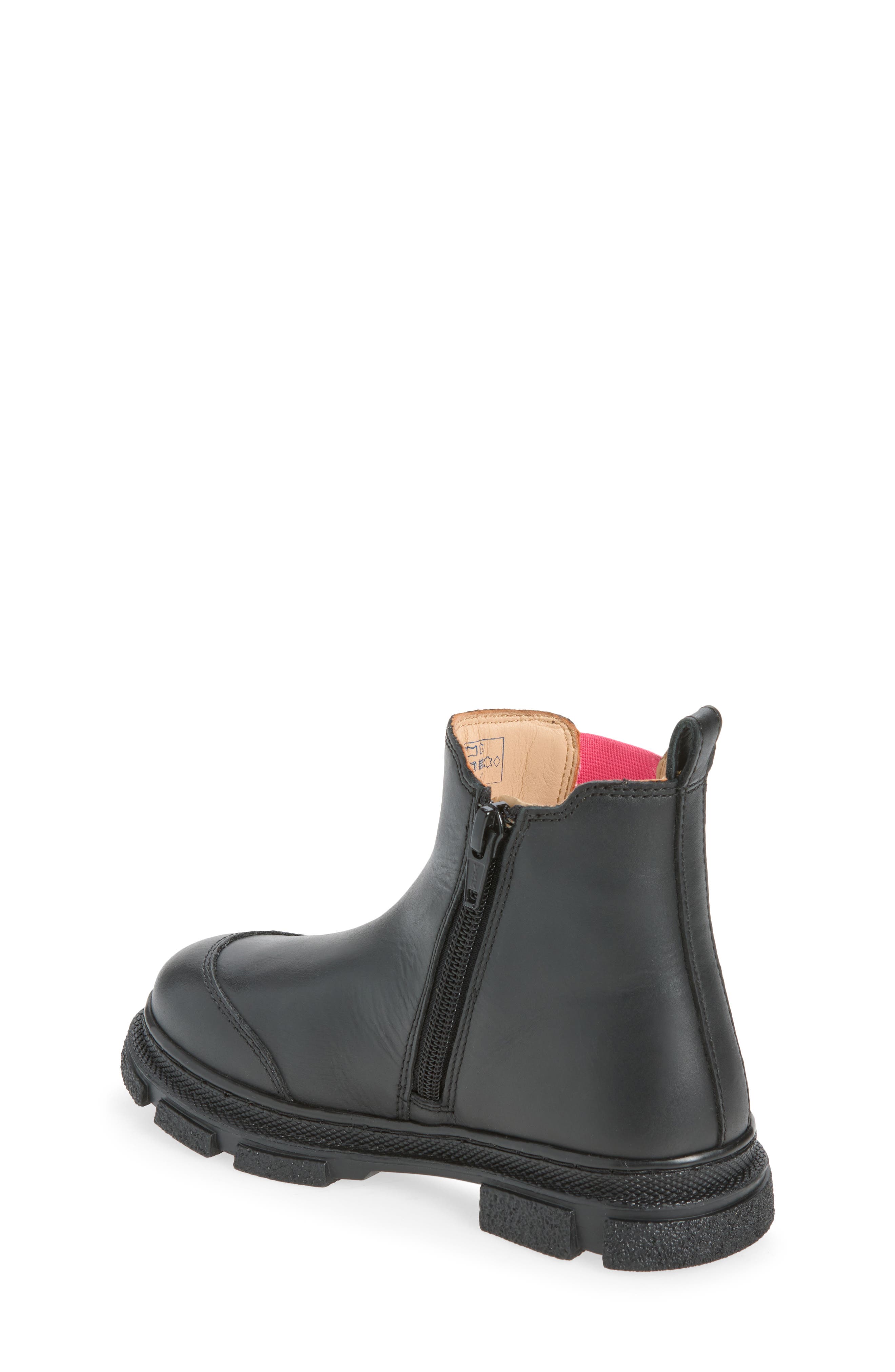 Kids' Chunky Chelsea Boot, Alternate, color, BLACK AND FESTIVAL PINK