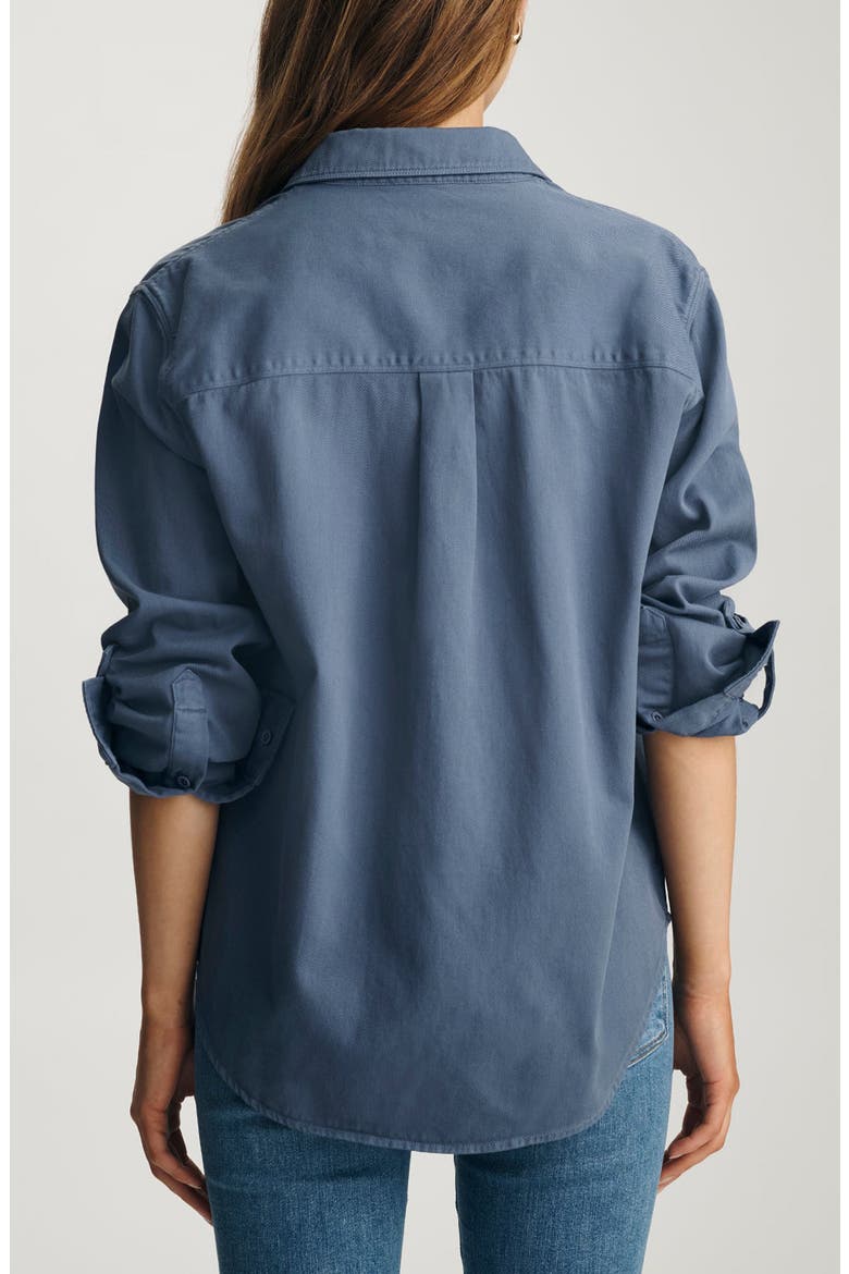Relaxed Fit Cotton Button-Up Shirt, Alternate, color, BLUE INDIGO