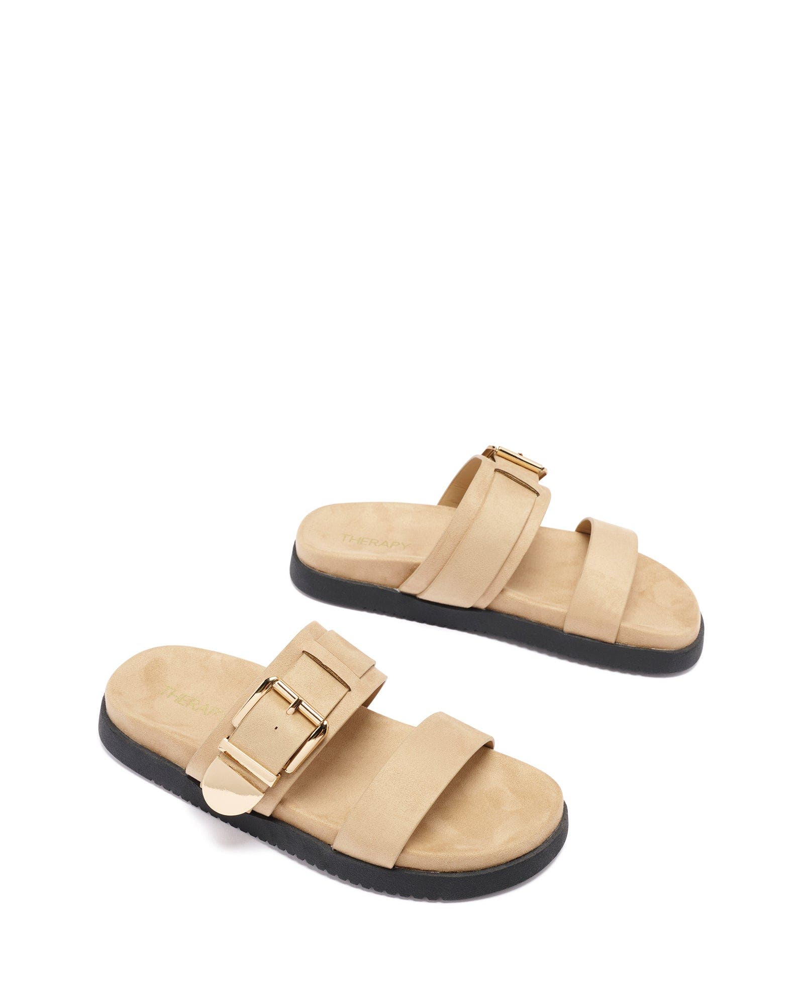 Remi Open Round Toe Sandal, Alternate, color, Cashew Faux Suede