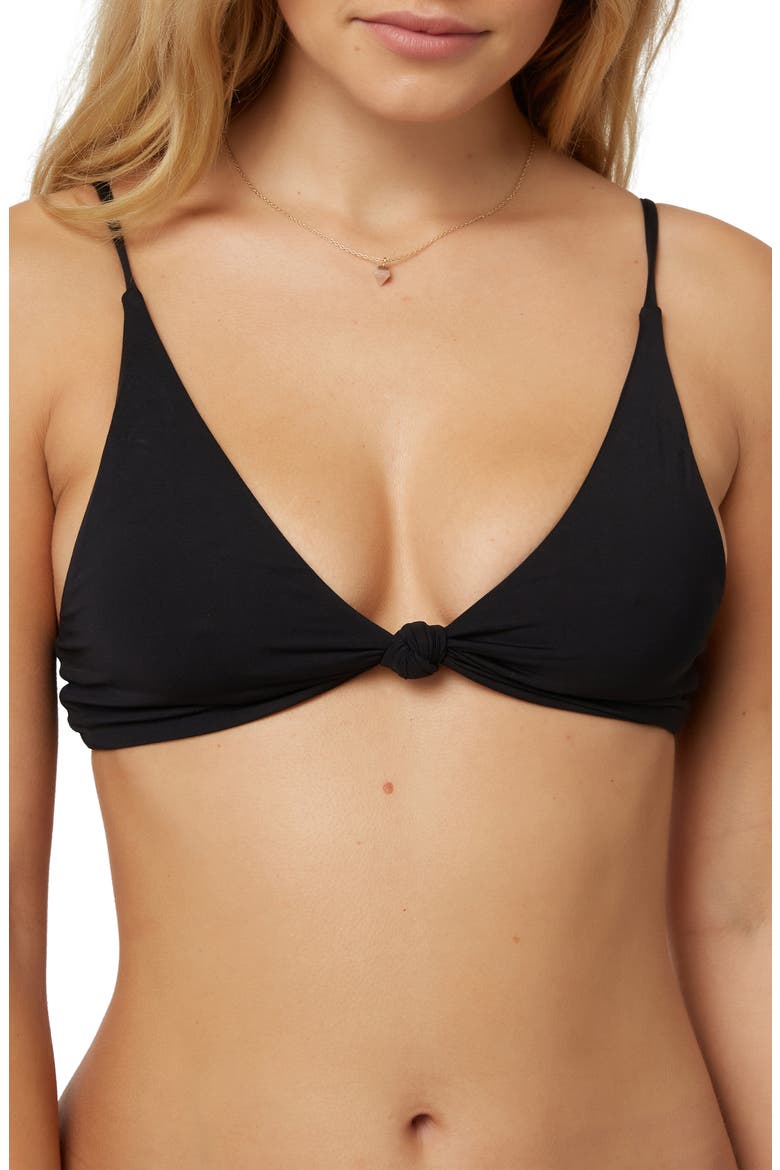 Saltwater Solids Pismo Bikini Top, Main, color, BLACK