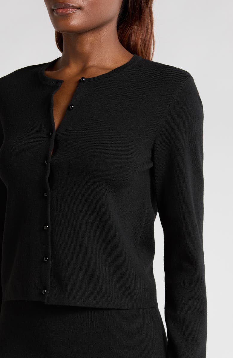 WAYF Carly Rib Cardigan, Alternate, color, Black