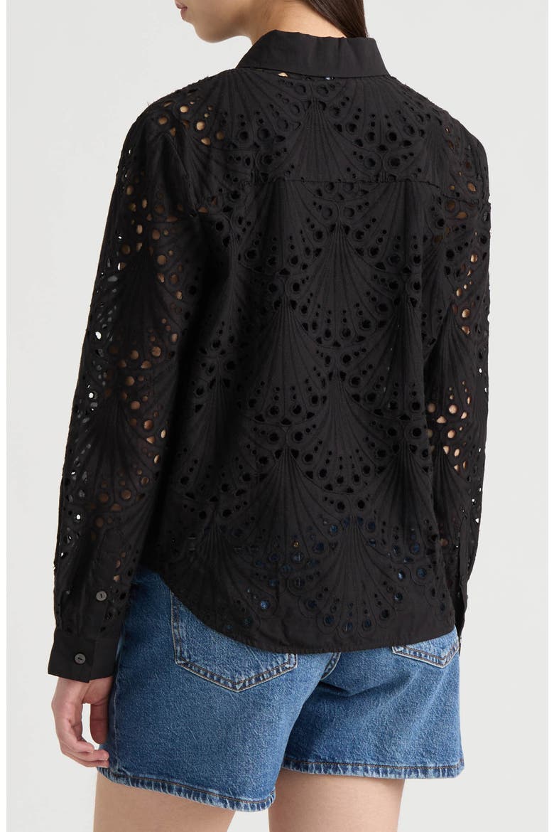 Eyelet Shirt, Alternate, color, BLACK