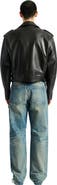 Balmain Textured leather biker jacket
