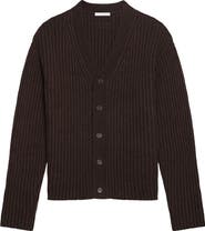 Helmut Lang Zephir Oversize Ribbed Wool Blend Cardigan