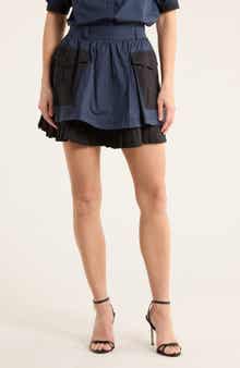Ulla Johnson Jacqueline Colorblock Tiered Cotton Miniskirt