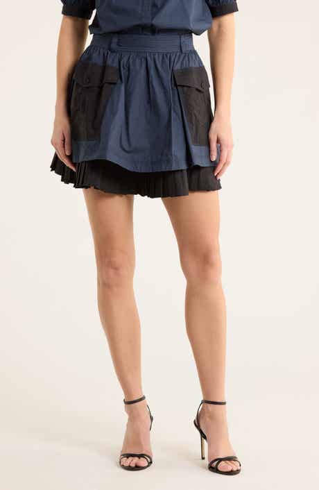 Ulla Johnson Jacqueline Colorblock Tiered Cotton Miniskirt