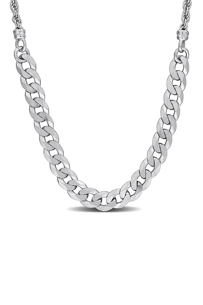 Sterling Silver 2.5mm Rope & 6mm Curb Chain Necklace, Main, color, SILVER