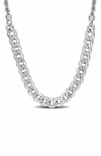Sterling Silver 2.5mm Rope & 6mm Curb Chain Necklace