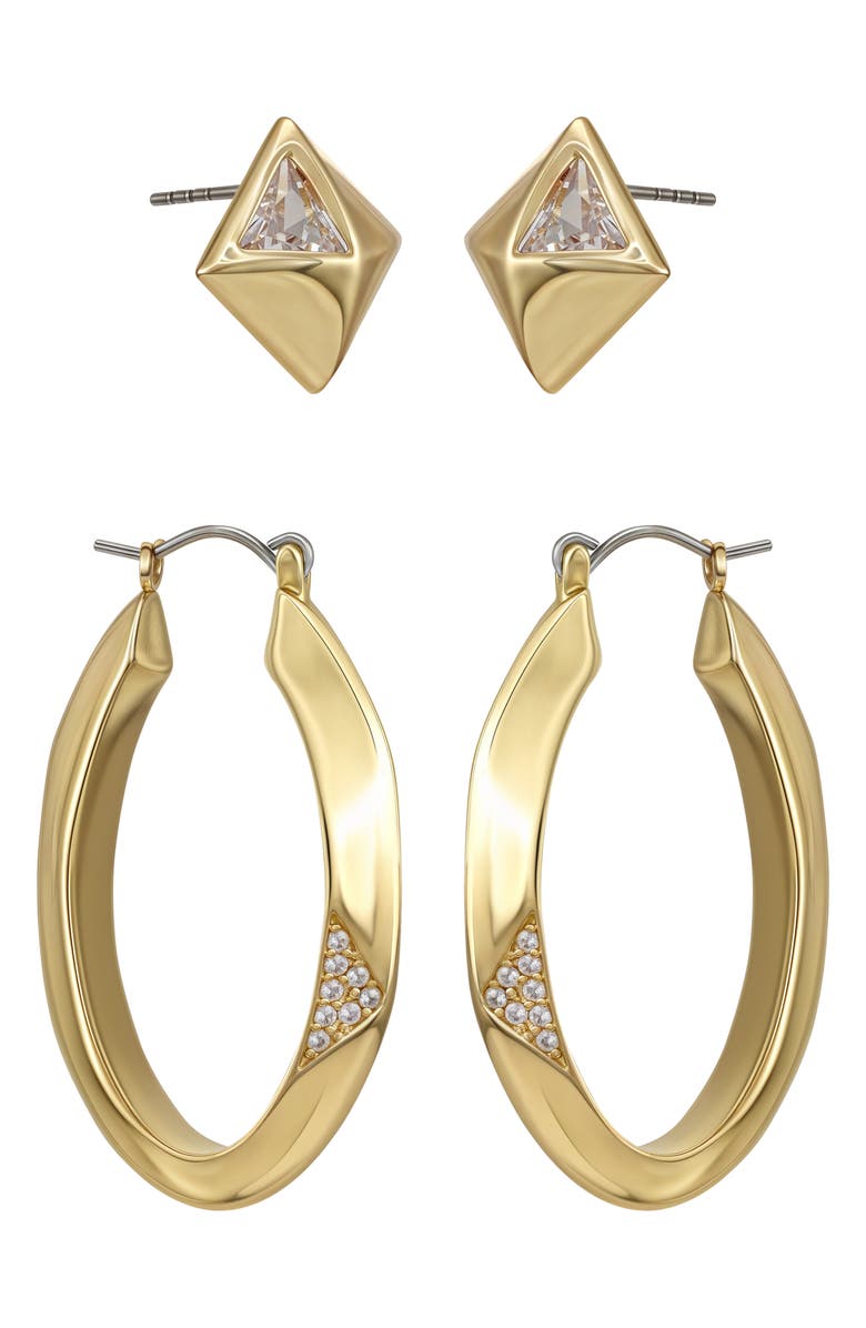 Vince Camuto Set of 2 Assorted Earrings, Alternate, color, Gold