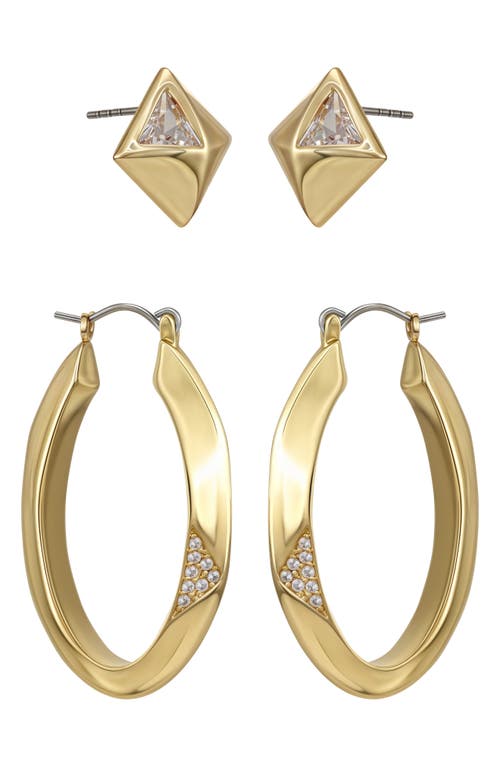 Vince Camuto Set Of 2 Assorted Earrings In Gold