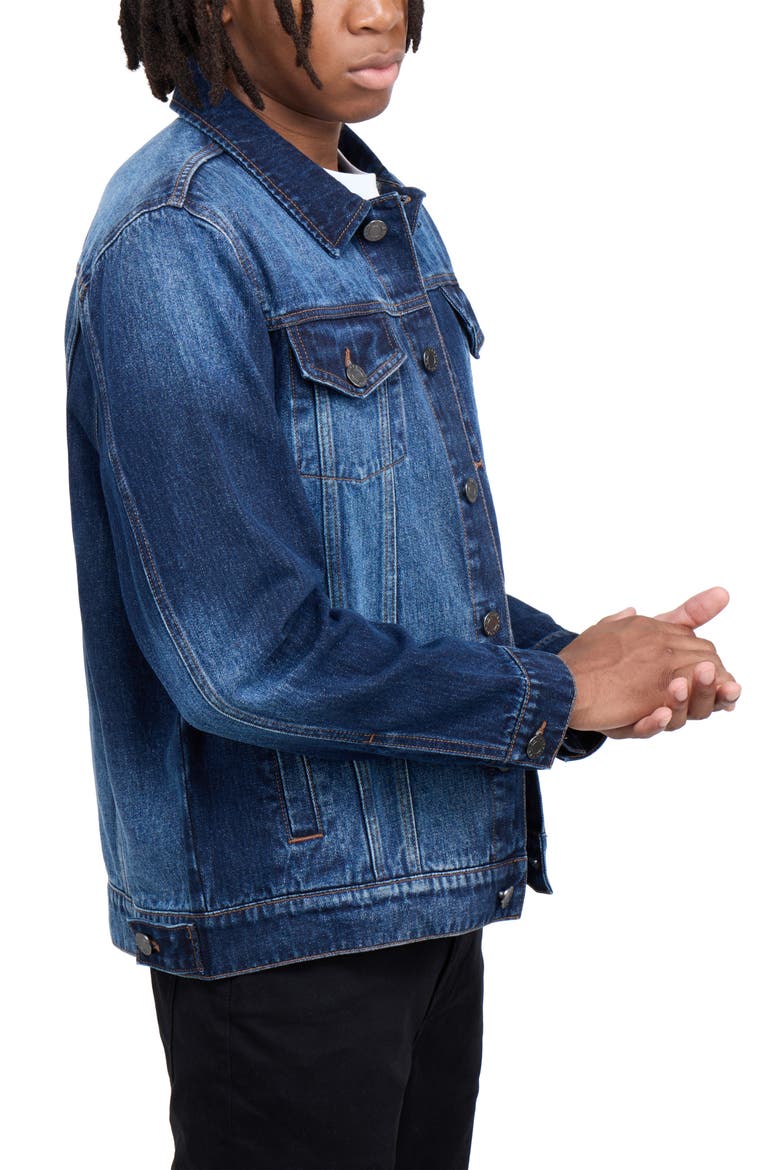 Slim Washed Denim Jacket, Alternate, color, INDIGO