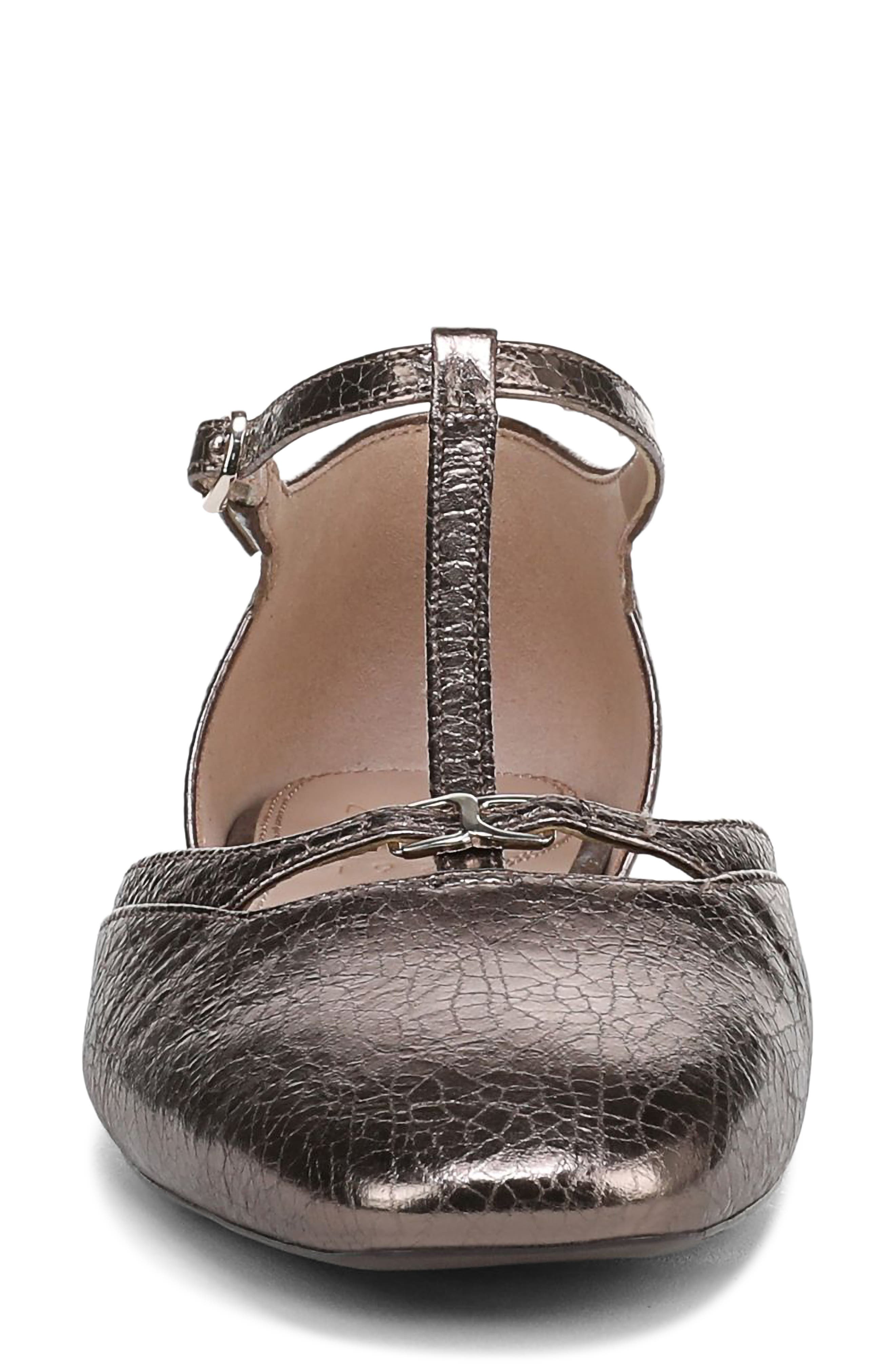 Naturalizer Caresse T-Strap Flat, Alternate, color, Pewter