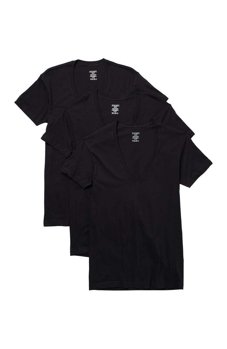 2(x)ist 3-Pack Slim Fit Deep V-Neck T-Shirt, Main, color, 
