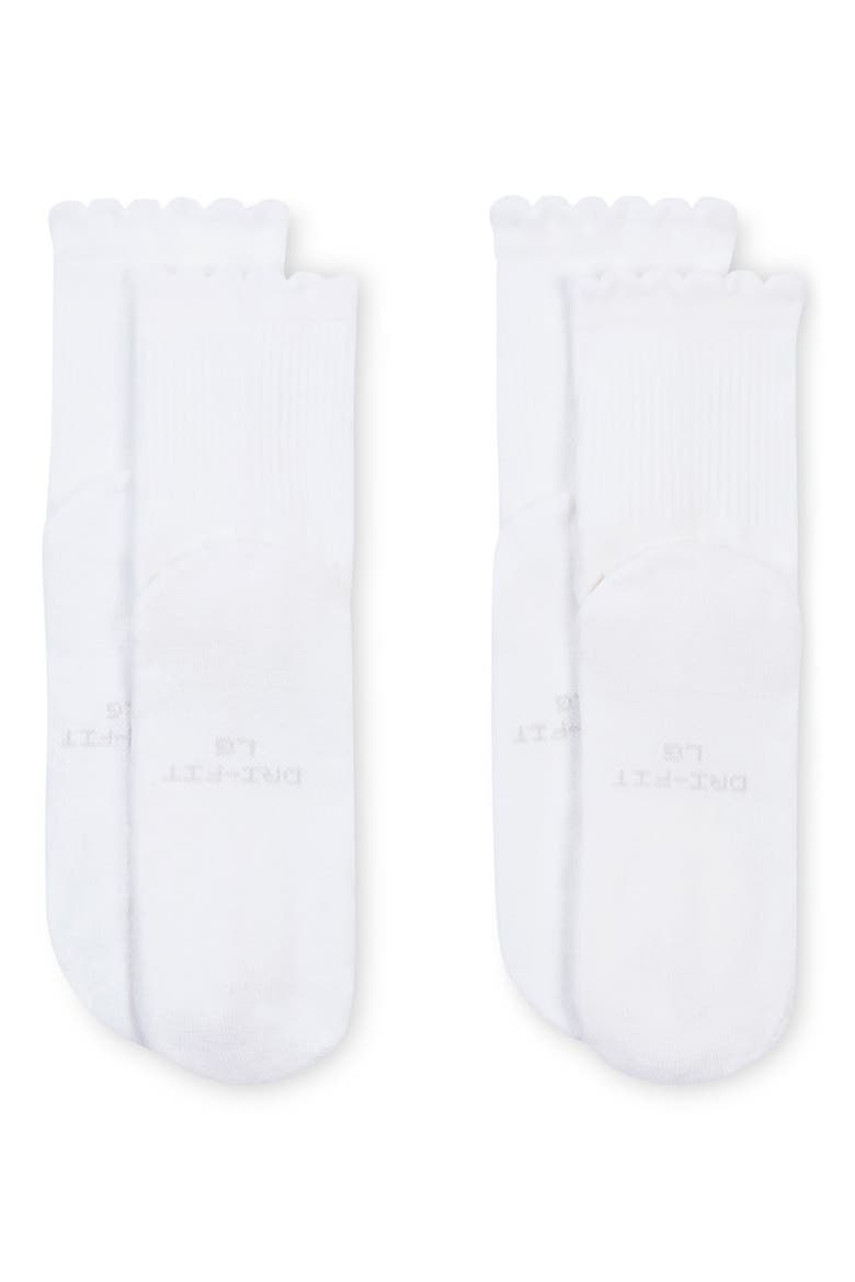 2-Pack Assorted Scallop Hem Crew Socks, Alternate, color, WHITE