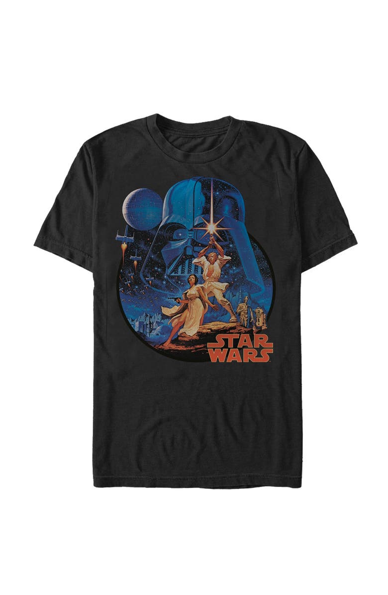 Star Wars Men's Star Wars Vintage Art Graphic T-Shirt, Alternate, color, Black