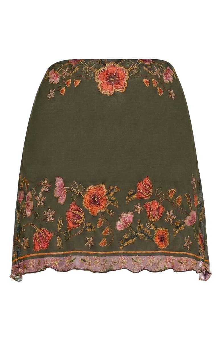 Agua Bendita Aranxa Aura Cover-Up Skirt, Alternate, color, Green