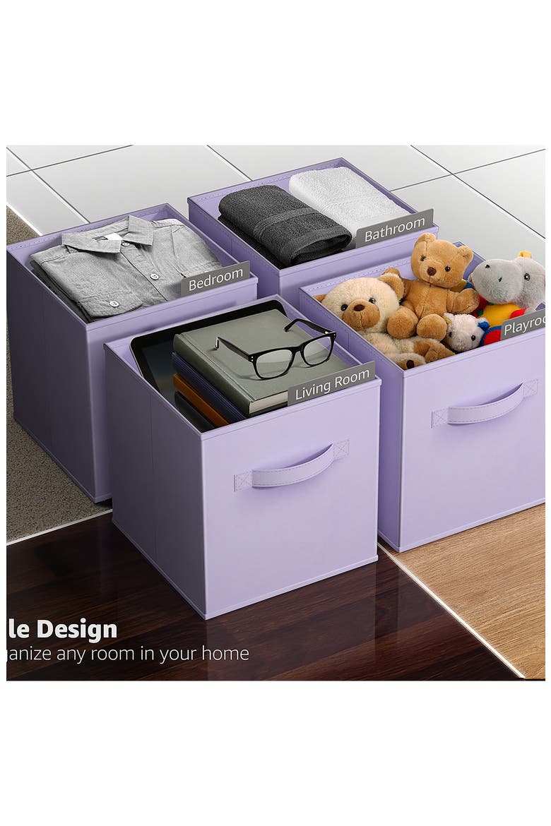 6-Pack Collapsible Storage Cube, Alternate, color, PASTEL PURPLE