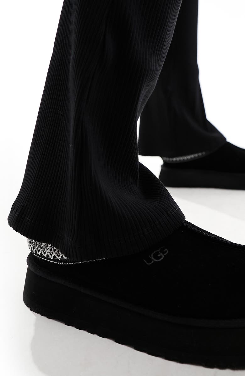 Miss Selfridge Rib Kick Flare Stretch Cotton Leggings, Alternate, color, 